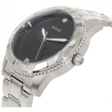 Guess Minimal Black Dial Silver Steel Strap Watch for Men - W0416G1 Buy Now By Guess