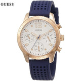 Guess Marina Multifunction White Dial Blue Rubber Strap Watch for Women - W1025L4 Buy Now By Guess