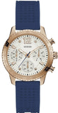 Guess Marina Multifunction White Dial Blue Rubber Strap Watch for Women - W1025L4 Buy Now By Guess