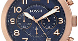 Fossil Pilot 54 Chronograph Blue Dial Brown Leather Strap Watch for Men - FS5204 Buy Now By Fossil