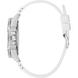 Guess Frontier Diamonds Silver Dial White Rubber Strap Watch for Women - GW0045L1 Buy Now By Guess