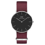 Daniel Wellington Classic Roselyn Black Dial Maroon Nylon Strap Watch For Women - DW00100274 Buy Now By Daniel Wellington