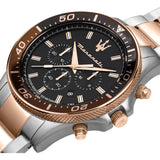 Maserati SFIDA Chronograph Black Dial Two Tone Steel Strap Watch For Men - R8873640009 Buy Now By Maserati