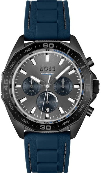 Hugo Boss Energy Chronograph Grey Dial Green Rubber Strap Watch For Men - 1513972 Buy Now By Hugo Boss