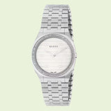 Gucci 25H Quartz Diamonds Silver Dial Silver Steel Strap Watch for Women - YA163401 Buy Now By Gucci