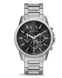 Armani Exchange Banks Chronograph Black Dial Silver Steel Strap Watch For Men - AX1720 Buy Now By Armani Exchange