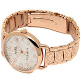 Coach Delancey White Dial Rose Gold Steel Strap Watch for Women - 14502262 Buy Now By Coach