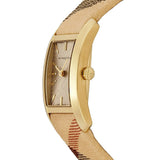 Burberry Pioneer Gold Dial Haymarket Beige Leather Strap Watch for Women - BU9509 Buy Now By Burberry
