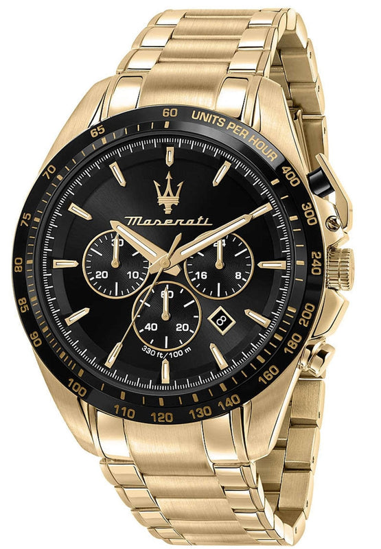 Maserati Traguardo Chronograph Black Dial Gold Steel Strap Watch For Men - R8873612041 Buy Now By Maserati