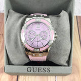 Guess Limelight Quartz Diamonds Pink Dial Pink Denim Strap Watch For Women - W0775l15 Buy Now By Guess