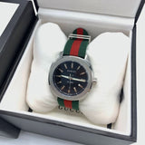 Gucci GG2570 Quartz Black Dial Green & Red Nylon Strap Watch For Men - YA142305 Buy Now By Gucci