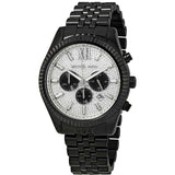 Michael Kors Lexington Chronograph Crystals Silver Dial Black Steel Strap Watch for Men - MK8605 Buy Now By Michael Kors