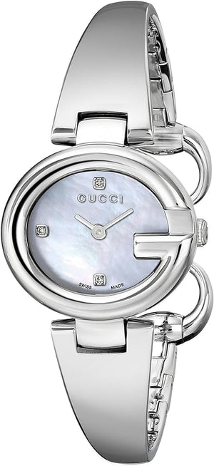 Gucci Guccissima Diamonds Mother of Pearl Dial Silver Steel Strap Watch For Women - YA134504 Buy Now By Gucci