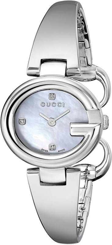 Gucci Guccissima Diamonds Mother of Pearl Dial Silver Steel Strap Watch For Women - YA134504 Buy Now By Gucci