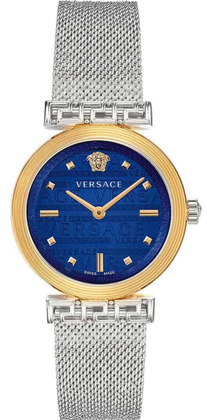 Versace Meander Blue Dial Silver Mesh Bracelet Watch for Women - VELW00520 Buy Now By Versace