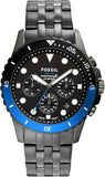 Fossil FB-01 Chronograph Black Dial Grey Steel Strap Watch for Men - FS5835 Buy Now By Fossil