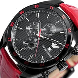 Emporio Armani Sportivo Chronograph Black Dial Red Leather Strap Watch For Men - AR5918 Buy Now By Emporio Armani