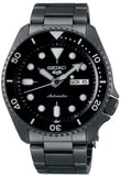 Seiko 5 Sports Automatic Black Dial Black Steel Strap Watch For Men - SRPD65K1 Buy Now By Seiko