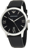 Emporio Armani Giovanni Analog Black Dial Black Leather Strap Watch For Men - AR11210 Buy Now By Emporio Armani