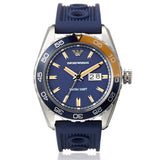 Emporio Armani Sportivo Chronograph Quartz Blue Dial Blue Rubber Strap Watch For Men - AR6045 Buy Now By Emporio Armani