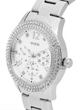 Guess Bedazzle Diamonds Silver Dial Silver Steel Strap Watch For Women - W1097L1 Buy Now By Guess