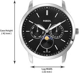 Fossil Neutra Minimalist Moonphase Black Dial Black Leather Strap Watch for Men - FS5904 Buy Now By Fossil