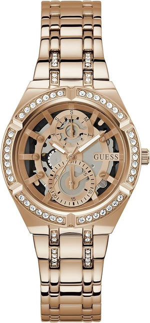 Guess Allara Quartz Rose Gold Dial Rose Gold Steel Strap Watch For Women - GW0604L3 Buy Now By Guess