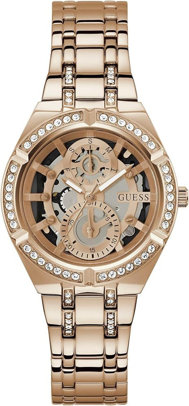 Guess Allara Quartz Rose Gold Dial Rose Gold Steel Strap Watch For Women - GW0604L3 Buy Now By Guess