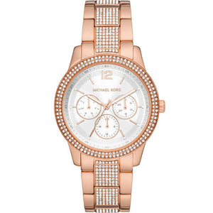 Michael Kors Tibby Chronograph White Dial Rose Gold Steel Strap Watch For Men - MK7293 Buy Now By Michael Kors