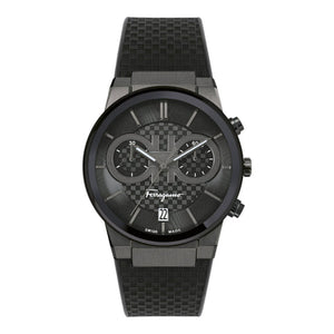 Salvatore Ferragamo Sapphire Chrono Black Dial Black Rubber Strap Watch for Men - SFME00621 Buy Now By Salvatore Ferragamo
