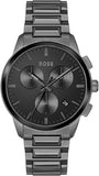 Hugo Boss Dapper Chronograph Black Dial Black Steel Strap Watch For Men - 1513929 Buy Now By Hugo Boss