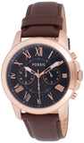 Fossil Grant Chronograph Blue Dial Brown Leather Strap Watch for Men - FS5068 Buy Now By Fossil