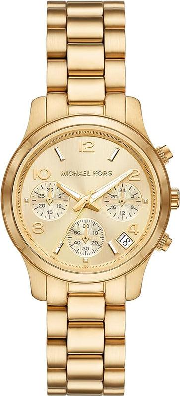 Michael Kors Runway Chronograph Gold Dial Gold Steel Strap Watch For Women - MK7326 Buy Now By Michael Kors