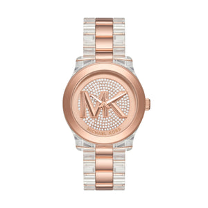 Michael Kors Runway Analog Crystals Rose Gold Dial Two Tone Steel Strap Watch for Women - MK7355 Buy Now By Michael Kors