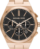 Michael Kors Lennox Chronograph Black Dial Rose Gold Steel Strap Watch For Men - MK9119 Buy Now By Michael Kors