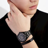 Armani Exchange Nico Analog Black Dial Black Steel Strap Watch For Men - AX7102