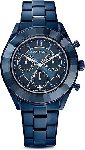 Swarovski Octea Lux Sport Chronograph Blue Dial Blue Steel Strap Watch for Women - 5610475 Buy Now By Swarovski
