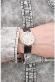 Guess Wafer Quartz White Dial Brown Leather Strap Watch For Men - W70016G2 Buy Now By Guess