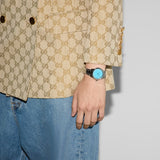 Gucci G Timeless Quartz Turquoise Dial Silver Steel Strap Unisex Watch - YA1265044 Buy Now By Gucci