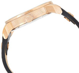 Diesel Mini Daddy Dual Time Black & Gold Dial Black Leather Strap Watch For Men - DZ7317 Buy Now By Diesel