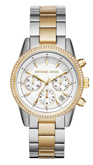 Michael Kors Ritz White Dial Two Tone Steel Strap Watch for Women - MK6474 Buy Now By Michael Kors