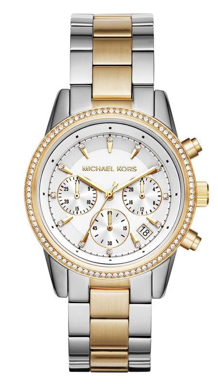 Michael Kors Ritz White Dial Two Tone Steel Strap Watch for Women - MK6474 Buy Now By Michael Kors
