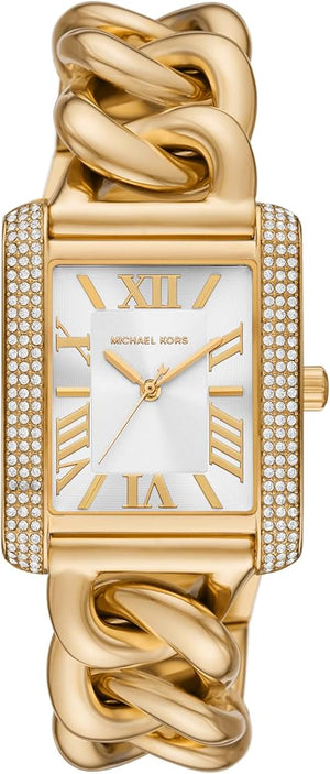 Michael Kors Emery Three Hand Silver Dial Gold Steel Strap Watch For Women - Mk7300 Buy Now By Michael Kors