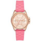 Michael Kors Mini Pilot Quartz Rose Gold Dial Pink Silicone Strap Watch For Women - MK7375 Buy Now By Michael Kors