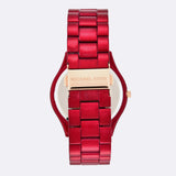 Michael Kors Slim Runway Red Dial Red Steel Strap Watch For Women - MK3895 Buy Now By Michael Kors