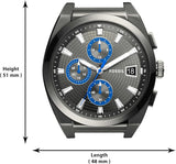 Fossil Everett Chronograph Grey Dial Grey Steel Strap Watch for Men - FS5830 Buy Now By Fossil