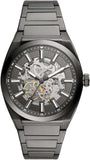 Fossil Everett Automatic Skeleton Grey Dial Grey Steel Strap Watch for Men - ME3206 Buy Now By Fossil