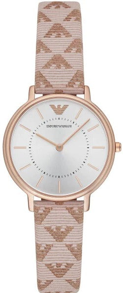 Emporio Armani Classic White Dial Beige Leather Strap Watch For Women - AR11008 Buy Now By Emporio Armani