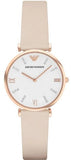 Emporio Armani Gianni T Bar Quartz White Dial Beige Leather Strap Watch For Women - AR1927 Buy Now By Emporio Armani