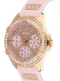 Guess Frontier Diamonds Rose Gold Dial Pink Rubber Strap Watch For Women - W1160L5 Buy Now By Guess